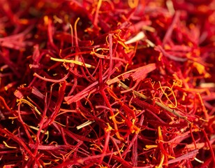 Naklejka premium High-Quality Saffron Threads with Crocus Petals