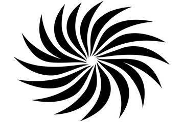 Fototapeta premium Abstract Black and White Circular Swirl Graphic spiral