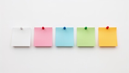 Colorful sticky notes on white background