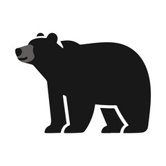 Black Bear Silhouette, Vector Illustration, Simple Design