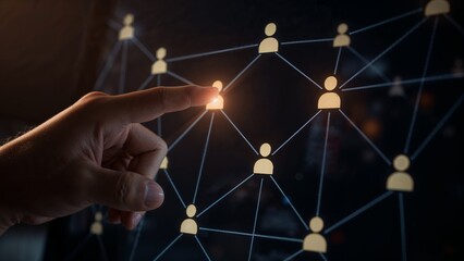 Digital hand interacting with network connection