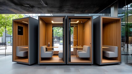 Modern Office Pods for Privacy and Collaboration