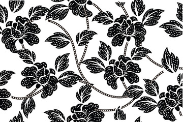 The black and white floral motif is very inspiring for Indonesian batik motifs.