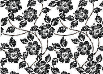 The black and white floral motif is very inspiring for Indonesian batik motifs.