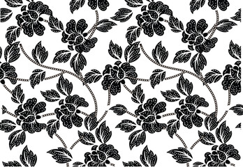 The black and white floral motif is very inspiring for Indonesian batik motifs.