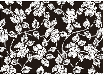 The black and white floral motif is very inspiring for Indonesian batik motifs.