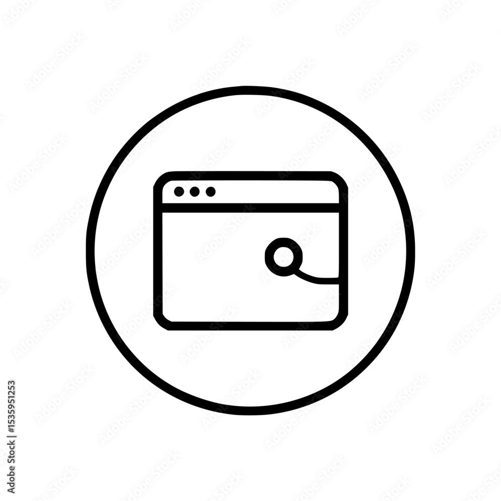 Poster a minimalist icon depicts a web browser window within a circle.