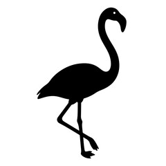Black Flamingo Silhouette, Vector Illustration