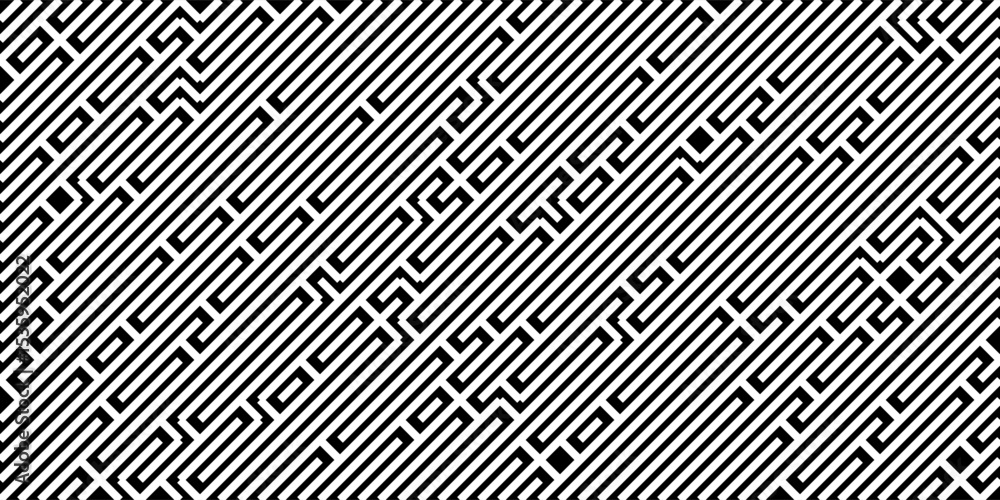 Aufkleber black slant parallel dynamic random line elements in seamless background texture isolated on a white