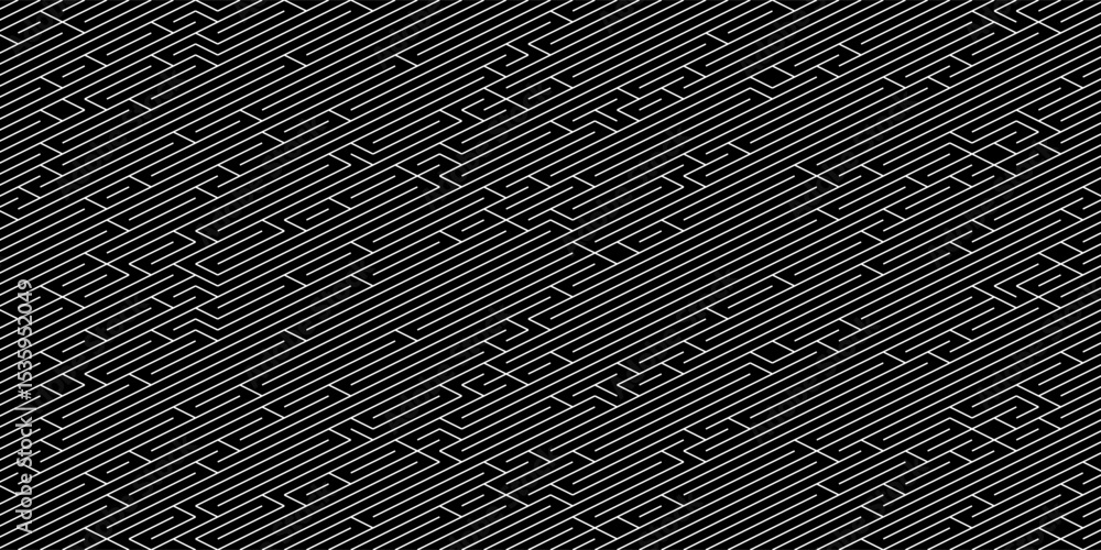 Aufkleber black slant parallel dynamic random line elements in seamless background texture isolated on a white