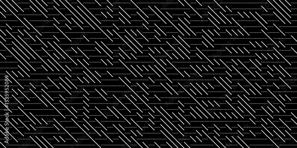 Aufkleber black slant parallel dynamic random line elements in seamless background texture isolated on a white