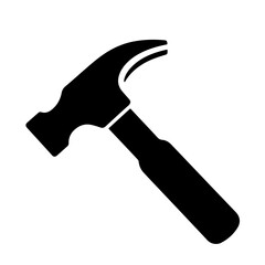 Black Hammer Icon, Vector Illustration, Tool Symbol, Construction Design Element