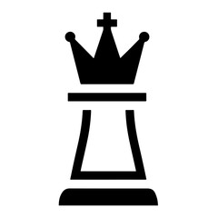 Black Chess Queen Piece Icon, Vector Illustration