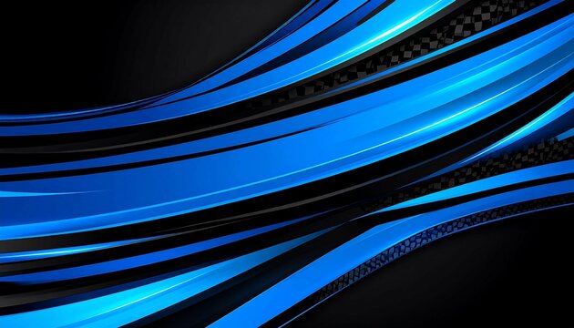 Blue and black abstract waves design - great for design inspiration