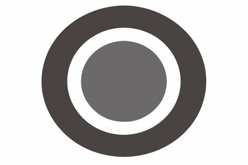 Dark Gray Bold Circular Ring Icon White Inner Circle