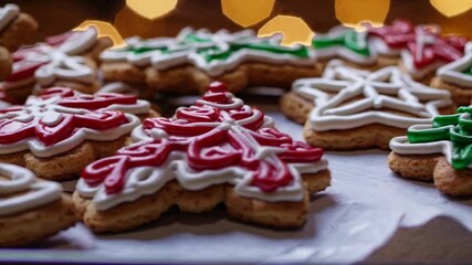 Tray of Colorful Iced Christmas Cookies.
- Powered by Adobe