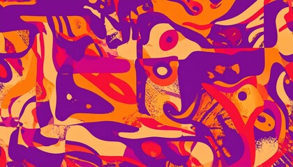 Abstract groovy shapes in orange and purple - ideal for website backgrounds