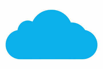 Bright Blue Minimalist Cloud Icon Simple Shape symbol