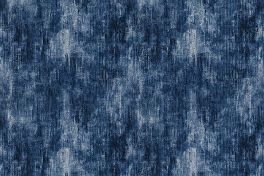 Indigo blue fabric with distressed, textured pattern