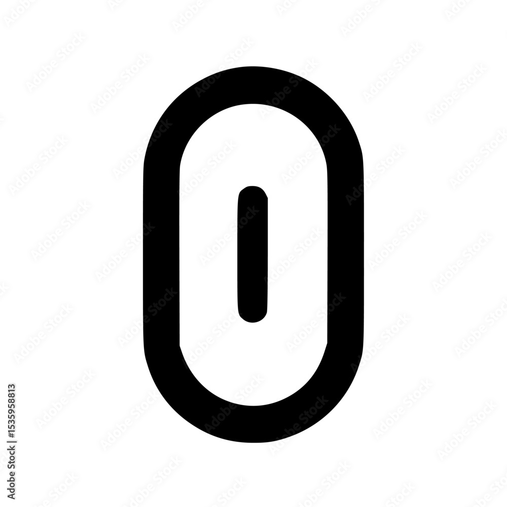 Poster simple black and white icon resembling a computer mouse.
