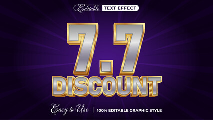 7.7 discount editable text effect, lettering typography font style