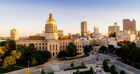 Georgia State Capitol building in Atlanta, USA, a symbol of state government and history, with the...