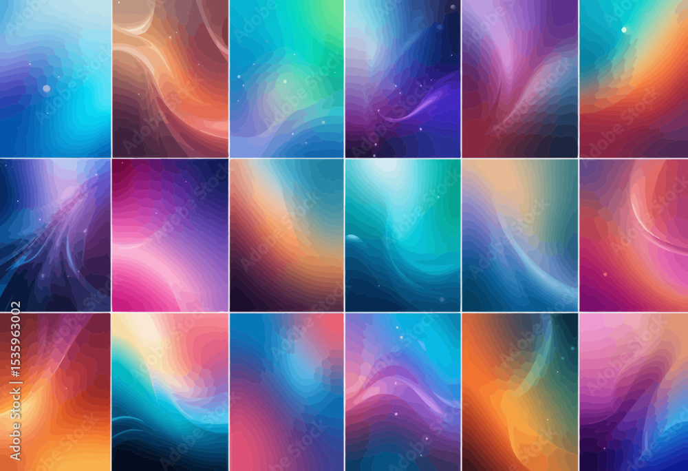 Poster vibrant colorful abstract background with smooth waves