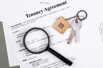 Tenancy Agreement contract. Short and long term rentals in England, United Kingdom (UK) or Great Britain, housing searching crisis, signing lease agreement, and rising prices.