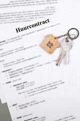 Rental, Tenancy or Residential Lease Huurcontract agreement contract in Dutch. Short and long term rentals in Netherlands, housing searching crisis, and rising prices.