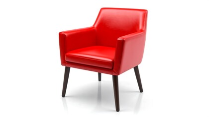 Fototapeta premium Red armchair against white background