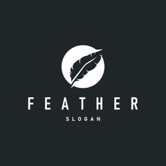 bird feather logo simple design animal feather silhouette black feather wings minimalist simple modern for illustration product brand template and poster