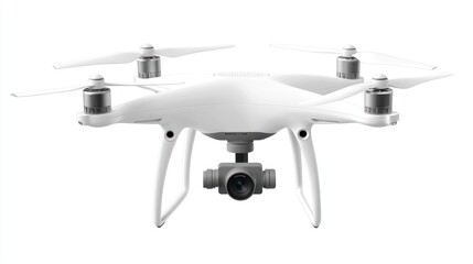 White drone with camera