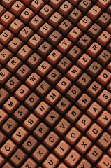 Full frame of brown keyboard keys. 3d rendering illustration