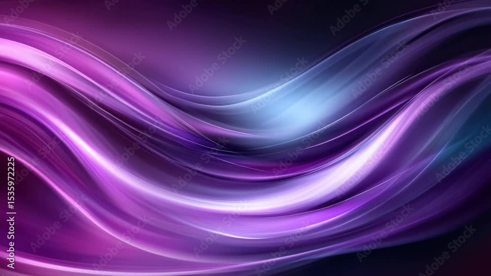 Aufkleber abstract flowing purple and blue light streaks creating a dynamic wave pattern