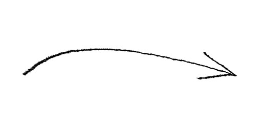 Black grunge hand drawn arrow isolated on white. Vector arrow grunge illustration.