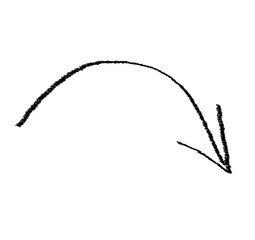 Black grunge hand drawn arrow isolated on white. Vector arrow grunge illustration.