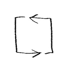 Black grunge hand drawn arrow isolated on white. Vector arrow grunge illustration.