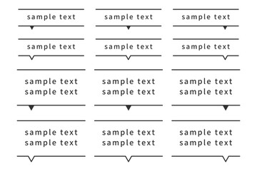 シンプルなテキスト囲みライン素材セット	