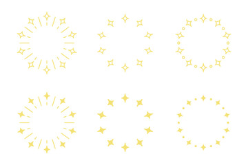 キラキラで囲んだ装飾フレーム素材セット	