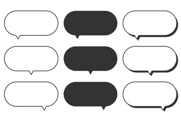 Obraz premium シンプルな角丸吹き出し素材セット