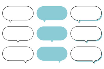Obraz premium シンプルな角丸吹き出し素材セット