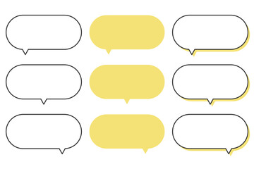 Obraz premium シンプルな角丸吹き出し素材セット