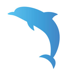 Dolphin vector illustration. Marine logo element. Sea Life, ocean and water themed icon, decoration. Silhouette design.