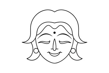 Serene woman continuous line art drawing simple minimalist design