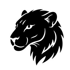 Black Panther Head, Vector Illustration, Silhouette Design