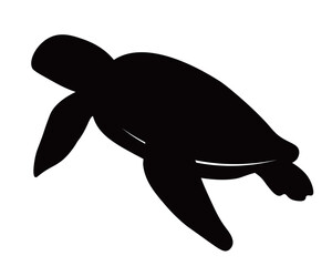 Turtle vector illustration. Marine logo element. Sea Life, ocean and water themed icon, decoration. Silhouette design.