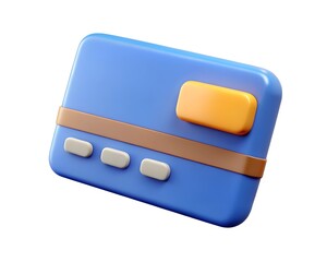 3d render of a blue credit card icon for online payments