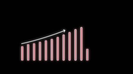 Business finance growth performance indicator. Animated down graph icon designed in flat icon style, business or finance concept icon. - Powered by Adobe