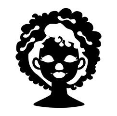 Cartoon Afro Woman Silhouette With Fell Of Anxiety And Loneliness Icon Digital 