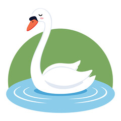 Fototapeta premium A serene swan floating gracefully on the water